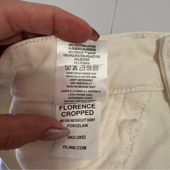 DL1961 Florence Cropped Skinny Jeans White Porcelain Size 28 NWT - Picture 9 of 14